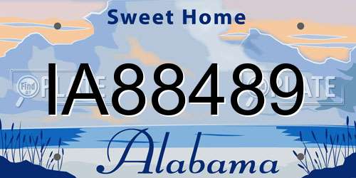 IA88489 Alabama License Plate