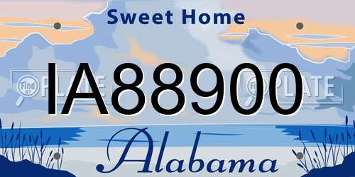 IA88900 Alabama License Plate