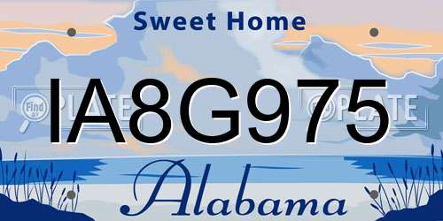 IA8G975 Alabama License Plate