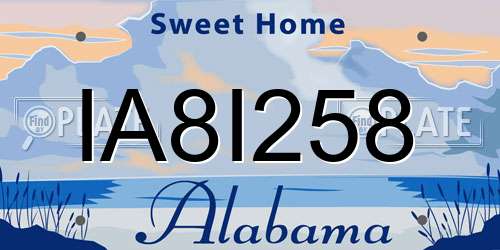 IA8I258 Alabama License Plate