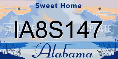 IA8S147 Alabama License Plate