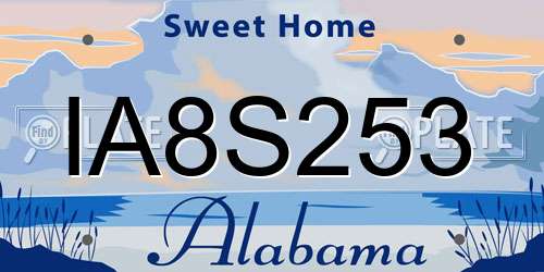 IA8S253 Alabama License Plate