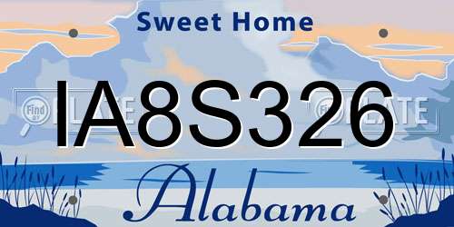 IA8S326 Alabama License Plate
