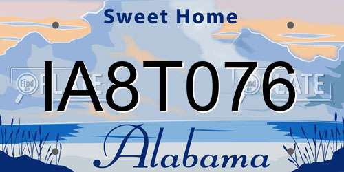 IA8T076 Alabama License Plate