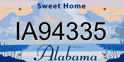 IA94335 Alabama License Plate