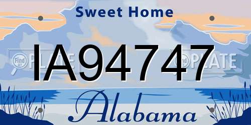 IA94747 Alabama License Plate