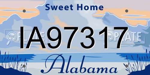 IA97317 Alabama License Plate