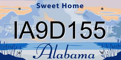 IA9D155 Alabama License Plate