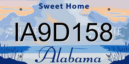 IA9D158 Alabama License Plate