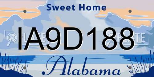 IA9D188 Alabama License Plate