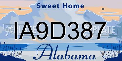 IA9D387 Alabama License Plate