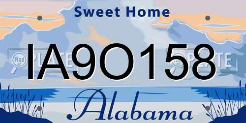 IA9O158 Alabama License Plate