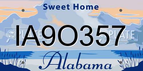 IA9O357 Alabama License Plate