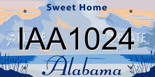 IAA1024 Alabama License Plate