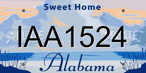 IAA1524 Alabama License Plate