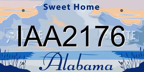 IAA2176 Alabama License Plate