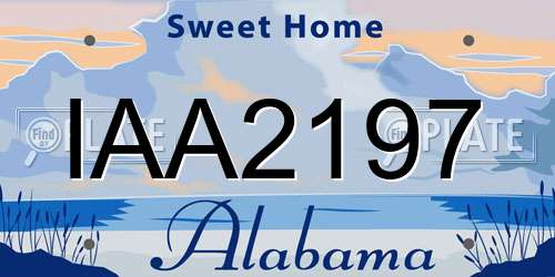 IAA2197 Alabama License Plate