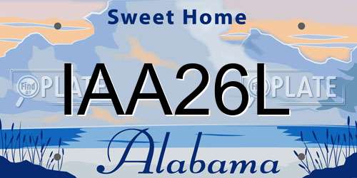 IAA26L Alabama License Plate