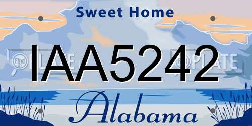 IAA5242 Alabama License Plate