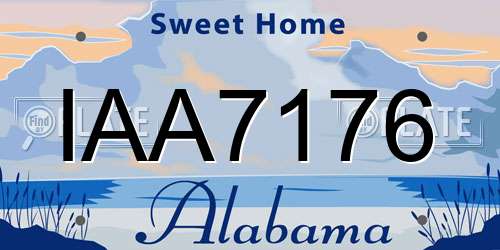IAA7176 Alabama License Plate