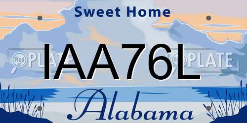 IAA76L Alabama License Plate