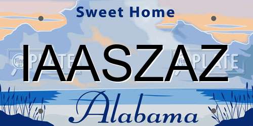IAASZAZ Alabama License Plate