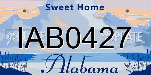 IAB0427 Alabama License Plate