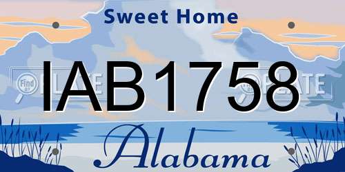 IAB1758 Alabama License Plate