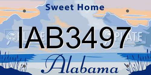 IAB3497 Alabama License Plate