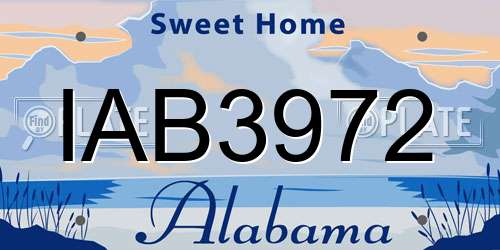 IAB3972 Alabama License Plate