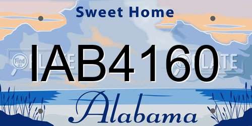 IAB4160 Alabama License Plate