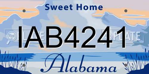 IAB4241 Alabama License Plate