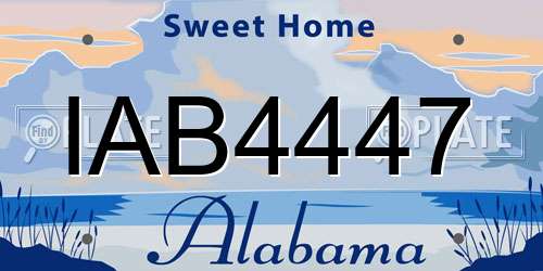 IAB4447 Alabama License Plate