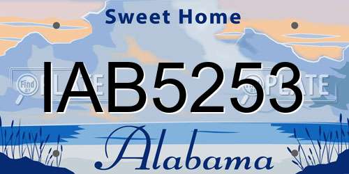IAB5253 Alabama License Plate