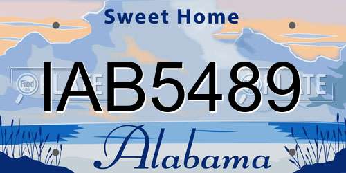 IAB5489 Alabama License Plate