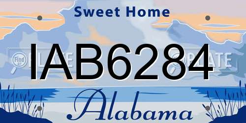IAB6284 Alabama License Plate