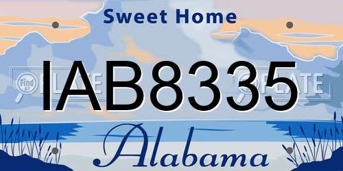IAB8335 Alabama License Plate