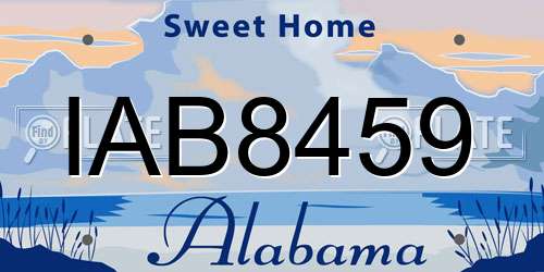 IAB8459 Alabama License Plate