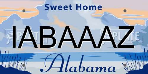 IABAAAZ Alabama License Plate