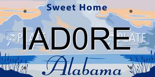 IAD0RE Alabama License Plate