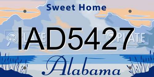 IAD5427 Alabama License Plate