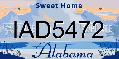 IAD5472 Alabama License Plate