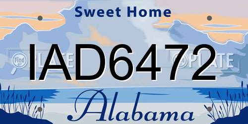 IAD6472 Alabama License Plate