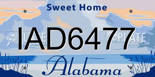 IAD6477 Alabama License Plate