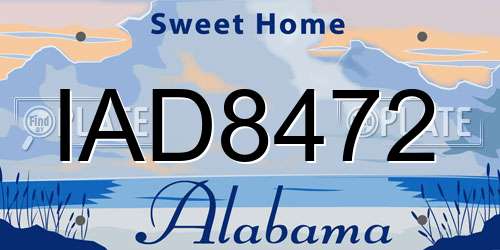 IAD8472 Alabama License Plate