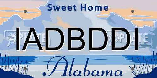 IADBDDI Alabama License Plate