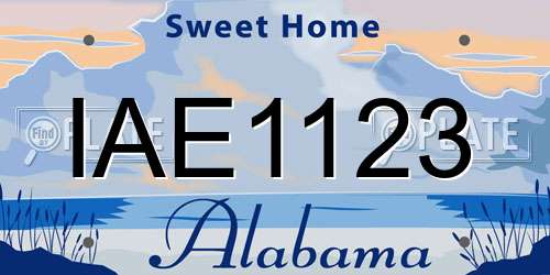 IAE1123 Alabama License Plate