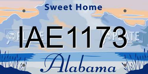 IAE1173 Alabama License Plate