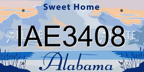 IAE3408 Alabama License Plate