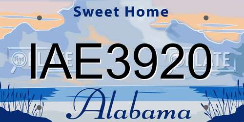 IAE3920 Alabama License Plate